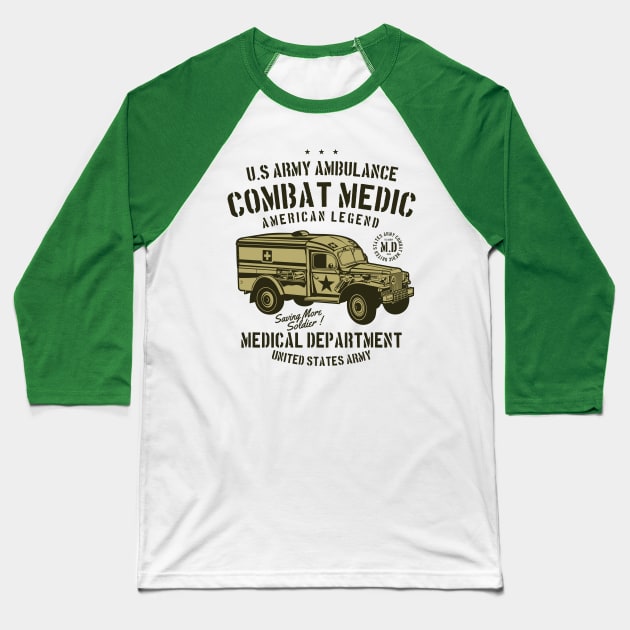 Army Ambulance Combat Medic Baseball T-Shirt by lionkingdesign